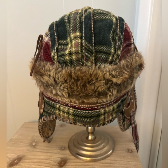 ✨TRUE RELIGION Plaid Trapper Hat with Chinstrap - Unisex - RARE - Picture 5 of 11